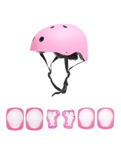 Set de casco multideporte y protecciones para niños para ciclismo, skateboarding y patinaje sobre ruedas