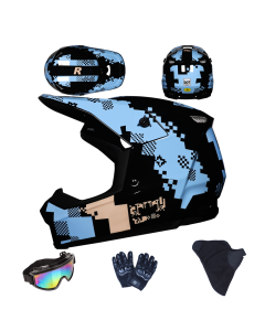 Casco integral de moto para niños con gafas protectoras para dirt bike, ATV y conducción todoterreno